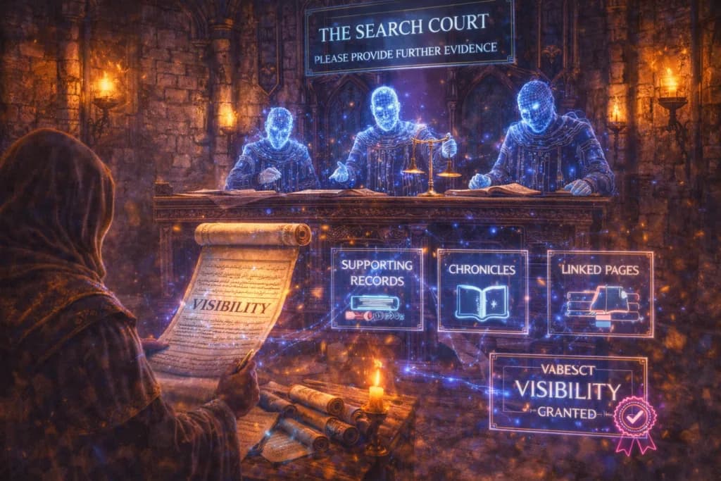 A medieval royal court reviewing a single scroll shows that posting once is not enough to prove authority for better ranking.